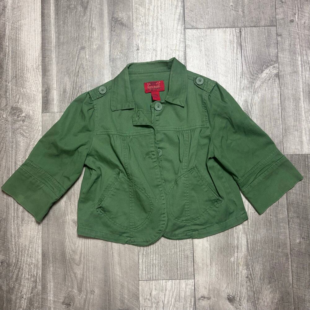 Vintage Paris Blues Cropped Military Style Jacket Womens size medium